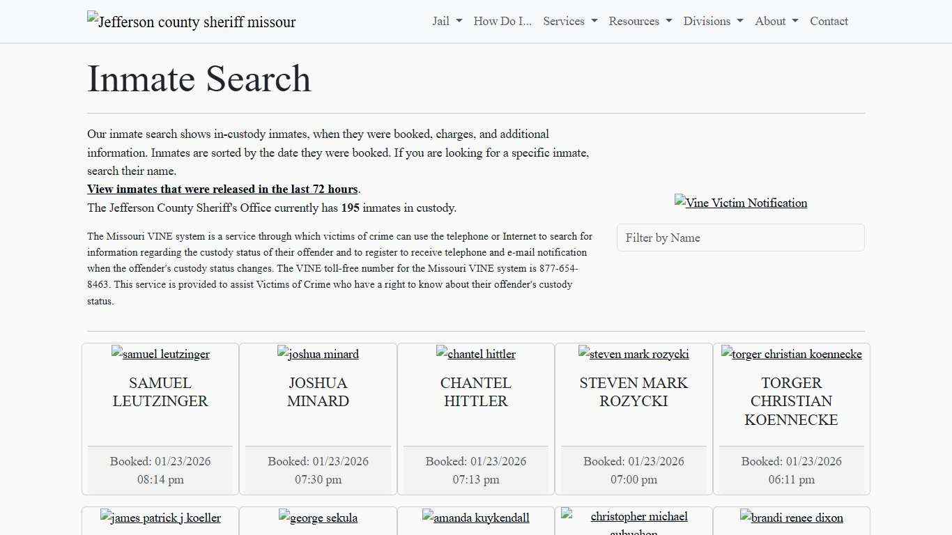 Inmate Search Jefferson County Sheriff's Office